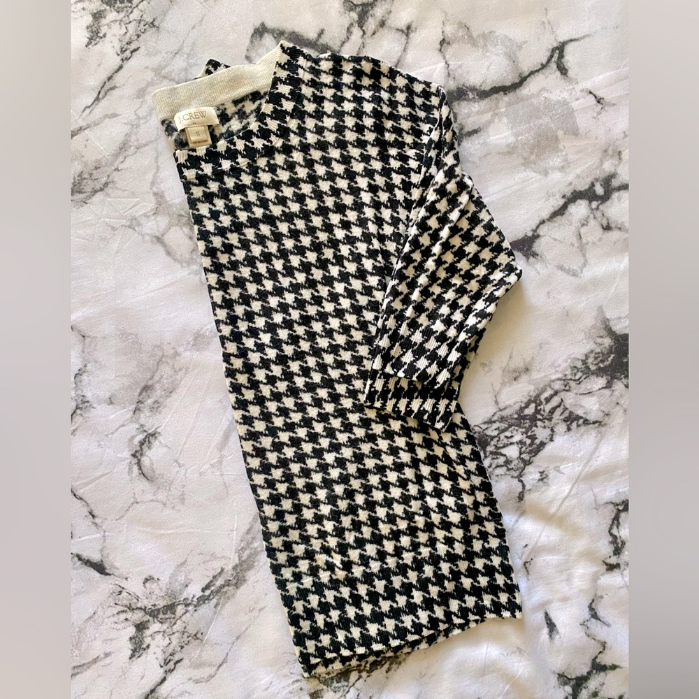 J. Crew Houndstooth 100% Merino Wool Sweater